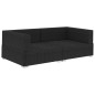 Ecksofas 2 Stk. mit Auflagen Poly Rattan Schwarz Ecksofas 2 Stk. mit Auflagen Poly Rattan Schwarz