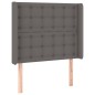 vidaXL Boxspringbett mit Matratze & LED Grau 90x190 cm Kunstleder vidaXL Boxspringbett mit Matratze & LED Grau 90x190 cm Kunstleder