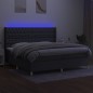 vidaXL Boxspringbett mit Matratze & LED Dunkelgrau 200x200 cm Stoff vidaXL Boxspringbett mit Matratze & LED Dunkelgrau 200x200 cm Stoff