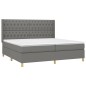 vidaXL Boxspringbett mit Matratze & LED Dunkelgrau 200x200 cm Stoff vidaXL Boxspringbett mit Matratze & LED Dunkelgrau 200x200 cm Stoff