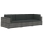 vidaXL 3-tlg. Garten-Sofagarnitur mit Auflagen Poly Rattan Grau vidaXL 3-tlg. Garten-Sofagarnitur mit Auflagen Poly Rattan Grau