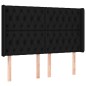 vidaXL Boxspringbett mit Matratze & LED Schwarz 160x200 cm Stoff vidaXL Boxspringbett mit Matratze & LED Schwarz 160x200 cm Stoff