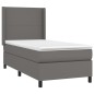 vidaXL Boxspringbett mit Matratze & LED Grau 80x200 cm Kunstleder vidaXL Boxspringbett mit Matratze & LED Grau 80x200 cm Kunstleder