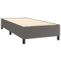 vidaXL Boxspringbett mit Matratze & LED Grau 80x200 cm Kunstleder vidaXL Boxspringbett mit Matratze & LED Grau 80x200 cm Kunstleder
