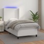 vidaXL Boxspringbett mit Matratze & LED Weiß 90x190 cm Kunstleder vidaXL Boxspringbett mit Matratze & LED Weiß 90x190 cm Kunstleder