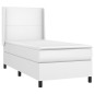 vidaXL Boxspringbett mit Matratze & LED Weiß 90x190 cm Kunstleder vidaXL Boxspringbett mit Matratze & LED Weiß 90x190 cm Kunstleder