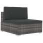 vidaXL 3-tlg. Garten-Sofagarnitur mit Auflagen Poly Rattan Grau vidaXL 3-tlg. Garten-Sofagarnitur mit Auflagen Poly Rattan Grau
