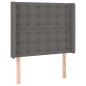 vidaXL Boxspringbett mit Matratze & LED Grau 90x200 cm Kunstleder