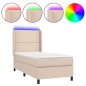 vidaXL Boxspringbett mit Matratze & LED Cappuccino-Braun 100x200cm vidaXL Boxspringbett mit Matratze & LED Cappuccino-Braun 100x200cm
