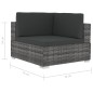 vidaXL 3-tlg. Garten-Sofagarnitur mit Auflagen Poly Rattan Grau vidaXL 3-tlg. Garten-Sofagarnitur mit Auflagen Poly Rattan Grau