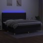 vidaXL Boxspringbett mit Matratze & LED Schwarz 200x200 cm Stoff vidaXL Boxspringbett mit Matratze & LED Schwarz 200x200 cm Stoff