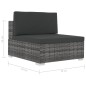 vidaXL 3-tlg. Garten-Sofagarnitur mit Auflagen Poly Rattan Grau vidaXL 3-tlg. Garten-Sofagarnitur mit Auflagen Poly Rattan Grau