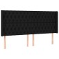 vidaXL Boxspringbett mit Matratze & LED Schwarz 200x200 cm Stoff vidaXL Boxspringbett mit Matratze & LED Schwarz 200x200 cm Stoff