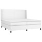 vidaXL Boxspringbett mit Matratze & LED Weiß 200x200 cm Kunstleder vidaXL Boxspringbett mit Matratze & LED Weiß 200x200 cm Kunstleder