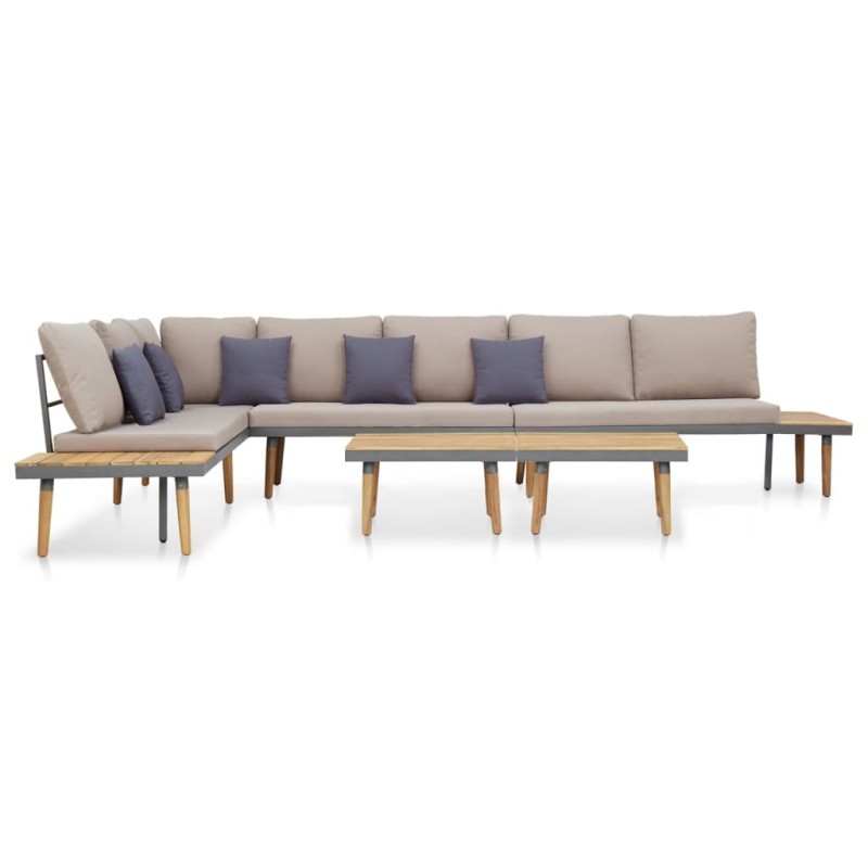 vidaXL 7-tlg. Garten-Lounge-Set mit Kissen Massivholz Akazie Braun vidaXL 7-tlg. Garten-Lounge-Set mit Kissen Massivholz Akazie Braun