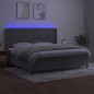 vidaXL Boxspringbett mit Matratze & LED Hellgrau 200x200 cm Samt vidaXL Boxspringbett mit Matratze & LED Hellgrau 200x200 cm Samt