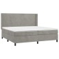 vidaXL Boxspringbett mit Matratze & LED Hellgrau 200x200 cm Samt vidaXL Boxspringbett mit Matratze & LED Hellgrau 200x200 cm Samt