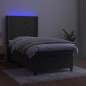 vidaXL Boxspringbett mit Matratze & LED Dunkelgrau 100x200 cm Samt vidaXL Boxspringbett mit Matratze & LED Dunkelgrau 100x200 cm Samt