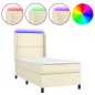 vidaXL Boxspringbett mit Matratze & LED Creme 100x200 cm Kunstleder vidaXL Boxspringbett mit Matratze & LED Creme 100x200 cm Kunstleder