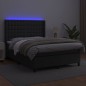vidaXL Boxspringbett mit Matratze & LED Schwarz 140x190 cm Kunstleder vidaXL Boxspringbett mit Matratze & LED Schwarz 140x190 cm Kunstleder