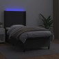 vidaXL Boxspringbett mit Matratze & LED Schwarz 90x200 cm Kunstleder vidaXL Boxspringbett mit Matratze & LED Schwarz 90x200 cm Kunstleder