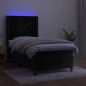 vidaXL Boxspringbett mit Matratze & LED Schwarz 100x200 cm Samt vidaXL Boxspringbett mit Matratze & LED Schwarz 100x200 cm Samt
