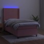 vidaXL Boxspringbett mit Matratze & LED Rosa 90x200 cm Samt vidaXL Boxspringbett mit Matratze & LED Rosa 90x200 cm Samt