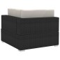 vidaXL 3-tlg. Garten-Sofagarnitur mit Auflagen Poly Rattan Schwarz vidaXL 3-tlg. Garten-Sofagarnitur mit Auflagen Poly Rattan Schwarz