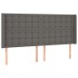 vidaXL Boxspringbett mit Matratze & LED Grau 180x200 cm Kunstleder vidaXL Boxspringbett mit Matratze & LED Grau 180x200 cm Kunstleder