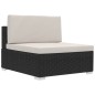 vidaXL 3-tlg. Garten-Sofagarnitur mit Auflagen Poly Rattan Schwarz vidaXL 3-tlg. Garten-Sofagarnitur mit Auflagen Poly Rattan Schwarz