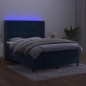 vidaXL Boxspringbett mit Matratze & LED Dunkelblau 140x200 cm Samt vidaXL Boxspringbett mit Matratze & LED Dunkelblau 140x200 cm Samt
