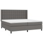 vidaXL Boxspringbett mit Matratze & LED Grau 200x200 cm Kunstleder vidaXL Boxspringbett mit Matratze & LED Grau 200x200 cm Kunstleder