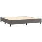 vidaXL Boxspringbett mit Matratze & LED Grau 200x200 cm Kunstleder vidaXL Boxspringbett mit Matratze & LED Grau 200x200 cm Kunstleder