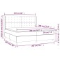 vidaXL Boxspringbett mit Matratze & LED Grau 200x200 cm Kunstleder vidaXL Boxspringbett mit Matratze & LED Grau 200x200 cm Kunstleder