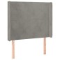 vidaXL Boxspringbett mit Matratze & LED Hellgrau 100x200 cm Samt vidaXL Boxspringbett mit Matratze & LED Hellgrau 100x200 cm Samt