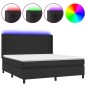 vidaXL Boxspringbett mit Matratze & LED Schwarz 180x200 cm Kunstleder vidaXL Boxspringbett mit Matratze & LED Schwarz 180x200 cm Kunstleder