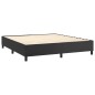 vidaXL Boxspringbett mit Matratze & LED Schwarz 180x200 cm Kunstleder vidaXL Boxspringbett mit Matratze & LED Schwarz 180x200 cm Kunstleder