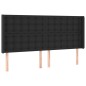 vidaXL Boxspringbett mit Matratze & LED Schwarz 180x200 cm Kunstleder vidaXL Boxspringbett mit Matratze & LED Schwarz 180x200 cm Kunstleder