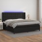 vidaXL Boxspringbett mit Matratze & LED Schwarz 200x200 cm Kunstleder vidaXL Boxspringbett mit Matratze & LED Schwarz 200x200 cm Kunstleder