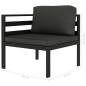 Modular-Sofa-Eckteil 1 Stk. mit Kissen Aluminium Anthrazit Modular-Sofa-Eckteil 1 Stk. mit Kissen Aluminium Anthrazit