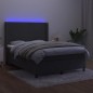 vidaXL Boxspringbett mit Matratze & LED Dunkelgrau 140x190 cm Samt vidaXL Boxspringbett mit Matratze & LED Dunkelgrau 140x190 cm Samt