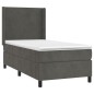 vidaXL Boxspringbett mit Matratze & LED Dunkelgrau 90x200 cm Samt vidaXL Boxspringbett mit Matratze & LED Dunkelgrau 90x200 cm Samt