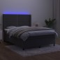 vidaXL Boxspringbett mit Matratze & LED Dunkelgrau 140x200 cm Samt vidaXL Boxspringbett mit Matratze & LED Dunkelgrau 140x200 cm Samt