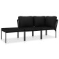 vidaXL 3-tlg. Garten-Lounge-Set mit Auflagen Schwarz PVC vidaXL 3-tlg. Garten-Lounge-Set mit Auflagen Schwarz PVC