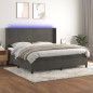 vidaXL Boxspringbett mit Matratze & LED Dunkelgrau 200x200 cm Samt vidaXL Boxspringbett mit Matratze & LED Dunkelgrau 200x200 cm Samt