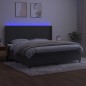 vidaXL Boxspringbett mit Matratze & LED Dunkelgrau 200x200 cm Samt vidaXL Boxspringbett mit Matratze & LED Dunkelgrau 200x200 cm Samt