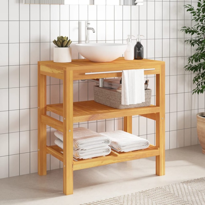 vidaXL Waschtisch mit 2 Ablagen 74x45x75 cm Massivholz vidaXL Waschtisch mit 2 Ablagen 74x45x75 cm Massivholz