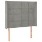 vidaXL Boxspringbett mit Matratze & LED Hellgrau 90x200 cm Samt vidaXL Boxspringbett mit Matratze & LED Hellgrau 90x200 cm Samt