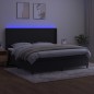 vidaXL Boxspringbett mit Matratze & LED Schwarz 200x200 cm Samt vidaXL Boxspringbett mit Matratze & LED Schwarz 200x200 cm Samt