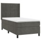 vidaXL Boxspringbett mit Matratze & LED Dunkelgrau 90x200 cm Samt vidaXL Boxspringbett mit Matratze & LED Dunkelgrau 90x200 cm Samt